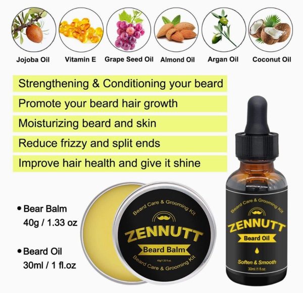 Beard Growth Kit,Beard Kit,Beard Grooming Kit w Beard Foam,Beard Conditioner,Beard Growth Oil,Beard Balm,Brush,Comb,Scissor Beard Care Kit for Men Stuff,Unique Christmas Gift Set Discount