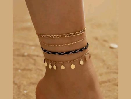 4pcs Round Charm Anklet Fashion