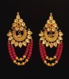 Designer Kundan Patti Maroon Earrings. Fashion