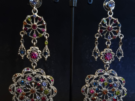 Multi crystal chandelier earrings For Discount