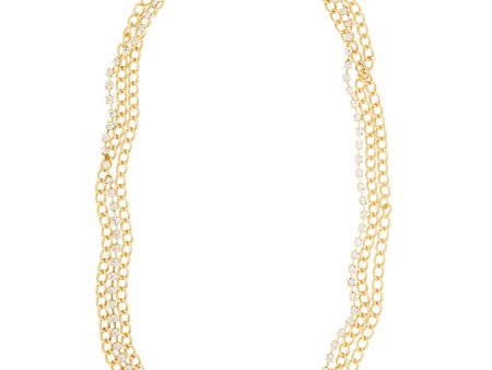 CLASSIC LAYERED STATEMENT NECKLACE (GOLD CLEAR) For Cheap