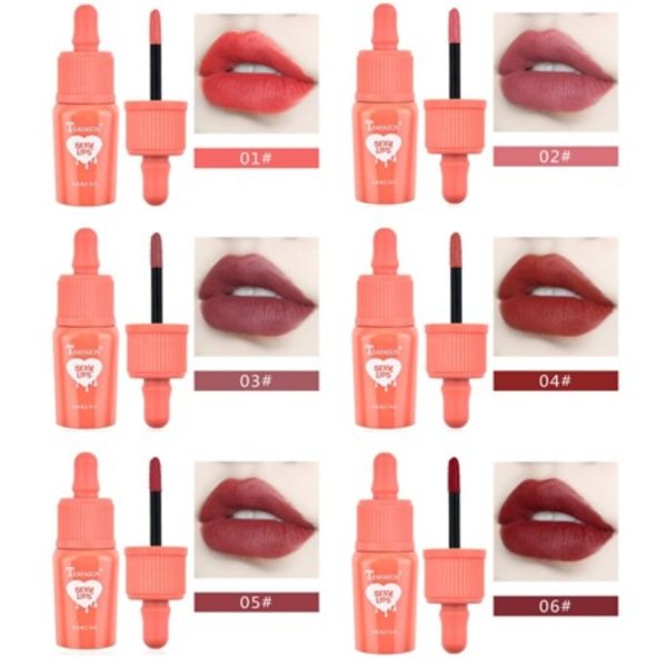 TEAYASON Liquid Lip Gloss Matte Lip Dyeing Moisturizing Makeup 6 Colors Online Hot Sale