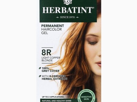 Herbatint Permanent Haircolor Gel, 8R Light Copper Blonde, Alcohol Free, Vegan, 100% Grey Coverage - 4.56 oz on Sale