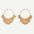 Metal bar tassel hoop earrings. Online