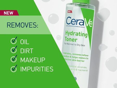 CeraVe Hydrating Toner for Face Non-Alcoholic with Hyaluronic Acid, Niacinamide, and Ceramides for Sensitive Dry Skin, Fragrance-Free Non Comedogenic, Full Size, 6.8 Fl For Cheap