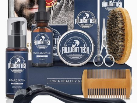 Beard Growth Kit,Beard Grooming Kit,Beard Kit W Beard Roller,Beard Growth Oil,Beard Wash, Beard Balm,Comb,Brush,Shaving Scissors,Bag,E-book,Stocking Stuffers Birthday Gifts for Fathers Dad Men Him Online