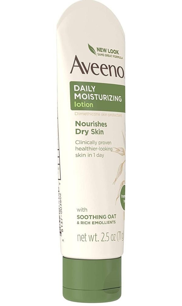 Aveeno Daily Moisturizing Body Lotion with Soothing Oat and Rich Emollients to Nourish Dry Skin, Fragrance-Free, 2.5 fl. oz For Cheap