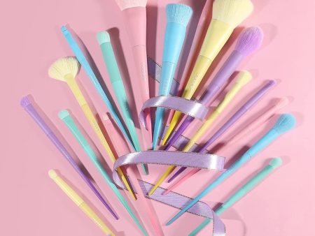 Docolor Makeup Brushes 17 Pcs Colourful Makeup Brush Set Premium Gift Synthetic Kabuki Foundation Blending Face Powder Blush Concealers Eyeshadow Rainbow Make Up Brush Set - Dream of Color Cheap