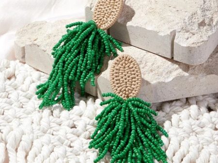 Bead tassel drop earrings Hot on Sale