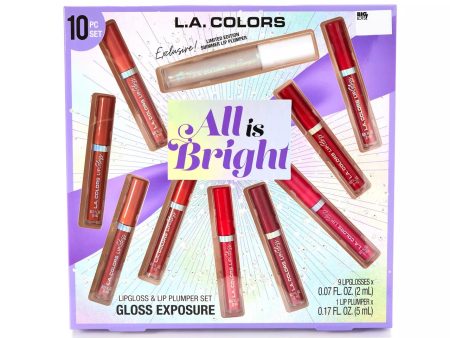 L.A Colors All Is Bright 10 Pcs Lip Gloss & Lip Plumper Set Online Hot Sale