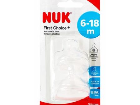 NUK First Choice No Colic Teat Silicone 6-18 months For Sale