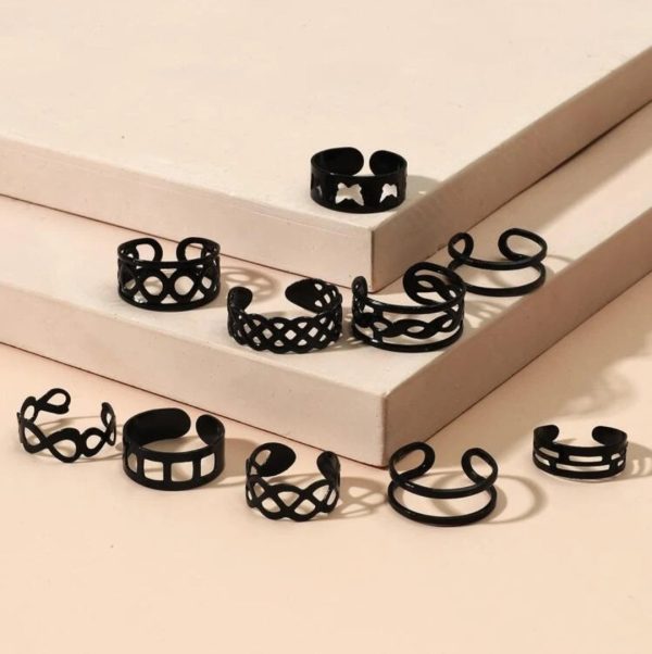 10 Pcs Hollow Out Rings. For Sale