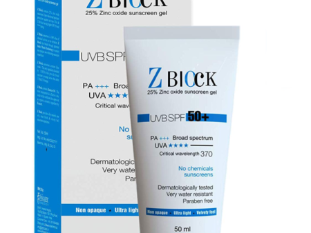 Z Block Zinc Oxide Sunscreen Gel With SPF 50+ For Sale