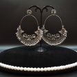 Afghani oxidized silver-plated chandbali For Discount