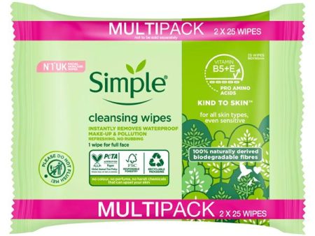 Simple Kind To Skin Cleansing Wipes Twin Pack Online now