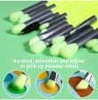 Docolor Eyeshadow Brush Set 15Pcs Neon Green Eye Makeup Brushes Professional Makeup Brushes Set Eye Shadow Blending Concealer Eyebrow Eyelash Eye Liners Premium Synthetic Make Up Brush with Case For Sale