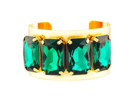 CUFFED IN GLAMOUR STATEMENT CUFF (EMERALD) Online Hot Sale