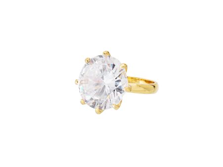 AINSLEY GLAMOUR STATEMENT RING (GOLD CLEAR) Fashion