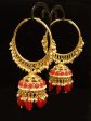 Antique gold tone Pearl Cluster Heavy Hoop Jhumkka Sale