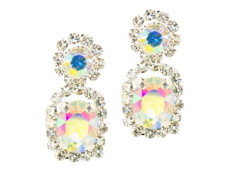 DEMURE GLAM STATEMENT EARRINGS (AURORA BOREALIS) on Sale