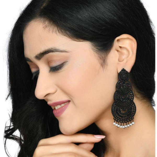 Oxidized black metal afgani jhumka Online Sale