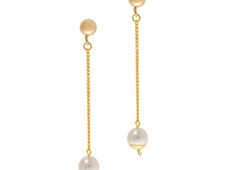 OCEAN PEARL STATEMENT EARRINGS (GOLD) For Discount