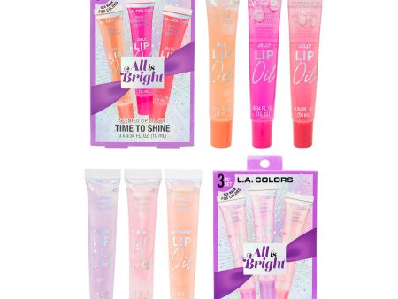 L.A Colors All Is Bright Time to Shine 3 pcs Lip Oil Set Fashion