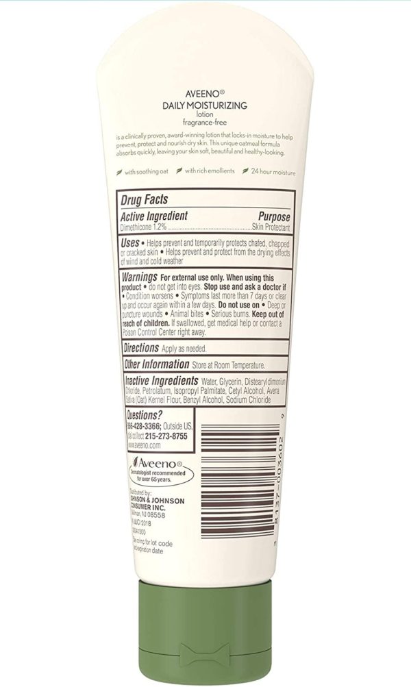 Aveeno Daily Moisturizing Body Lotion with Soothing Oat and Rich Emollients to Nourish Dry Skin, Fragrance-Free, 2.5 fl. oz For Cheap