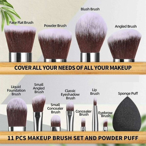 BS Mall 11 Bamboo Premium Makeup Brushes & Sponge For Cheap