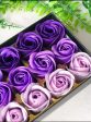 Bath Soap Rose Flower Floral Scented Rose Soap Petals Body Soap in Gift Box for Valentine s Day Anniversary Birthday Mothers Day Gifts, Gift for Her (18 Pcs Box Gradient Purple) Online now