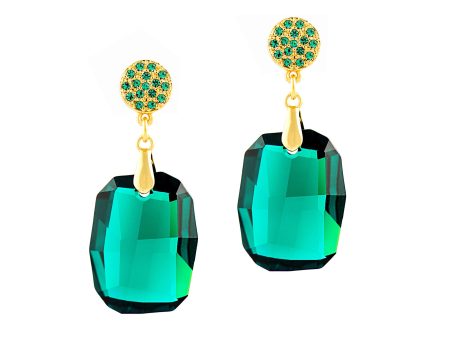 EMERALD DEBUTANTE STATEMENT EARRINGS For Sale