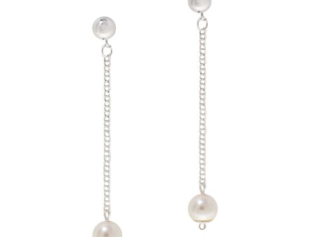 OCEAN PEARL STATEMENT EARRINGS (SILVER) Hot on Sale