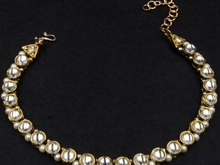 Traditional kundan pearl anklet. Hot on Sale