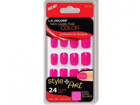 La Colors Salon Quality Nails And Buffer - Hot Pink Discount