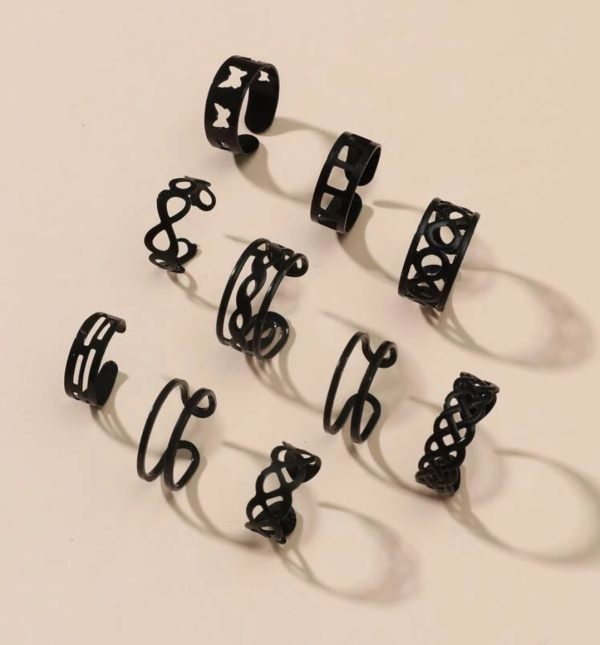 10 Pcs Hollow Out Rings. For Sale