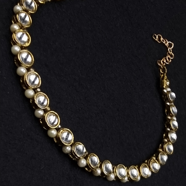 Traditional kundan pearl anklet. Hot on Sale