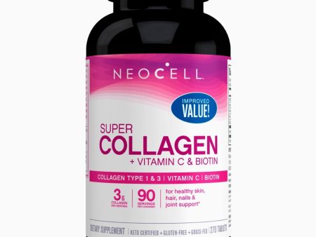 NeoCell Super Collagen + Vitamin C & Biotin, Dietary Supplement, Package May Vary, White, 270 Count on Sale