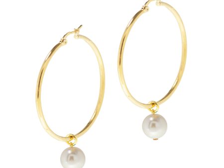 PEARL PASSION STATEMENT EARRINGS (GOLD) Cheap