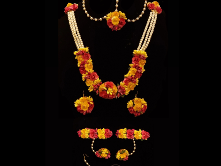 Yellow & Pink Floral Jewellery Set. Sale