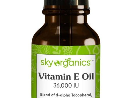 Vitamin E Oil 36,000 IU by Sky Organics (4oz) Certified Organic Vitamin E Oil, Moisturizing Treatment Oil with Jojoba & Rosehip for Scars & Stretch Marks, Cruelty-Free Face & Skin Serum For Discount