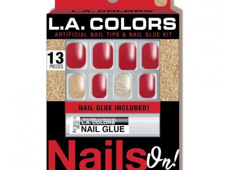 La Colors Artificial Nail Tips & Nail Glue Kit -Glamorous Online now