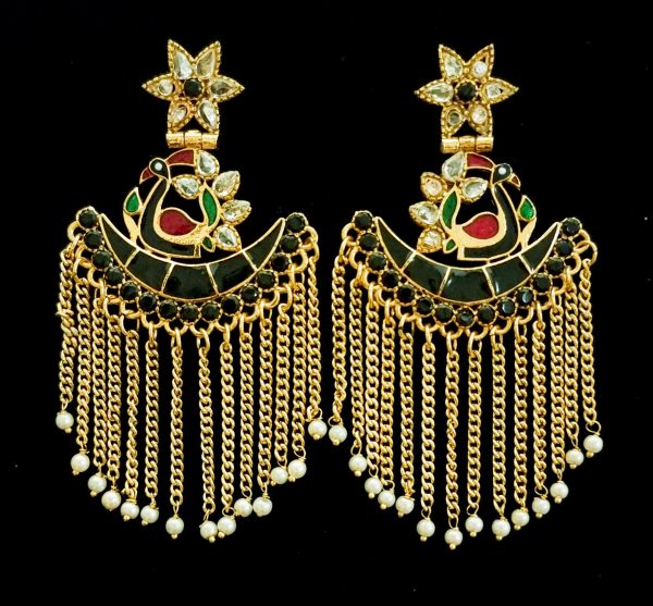 Peacock chandbali earrings. Cheap