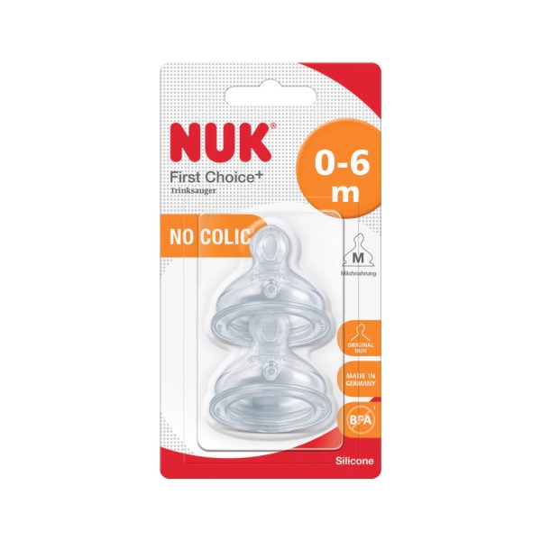 NUK First Choice Teat Silicone 0-6 months No Colic Sale