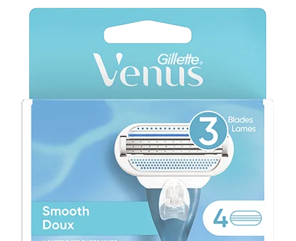 Gillette Venus Smooth Razor Refill Blades - 4 Refills Supply